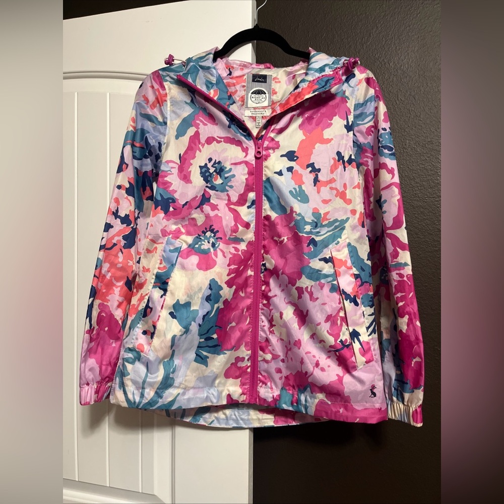 Joules Right As Rain Jacket Floral Waterproof Breathable US 2 Pack Away XS $128
